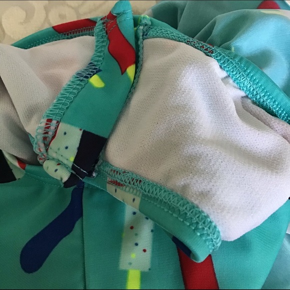 Cat and Jack swimsuit with Popsicles 2T turquoise. Colorful ruffled skirt - Picture 6 of 6